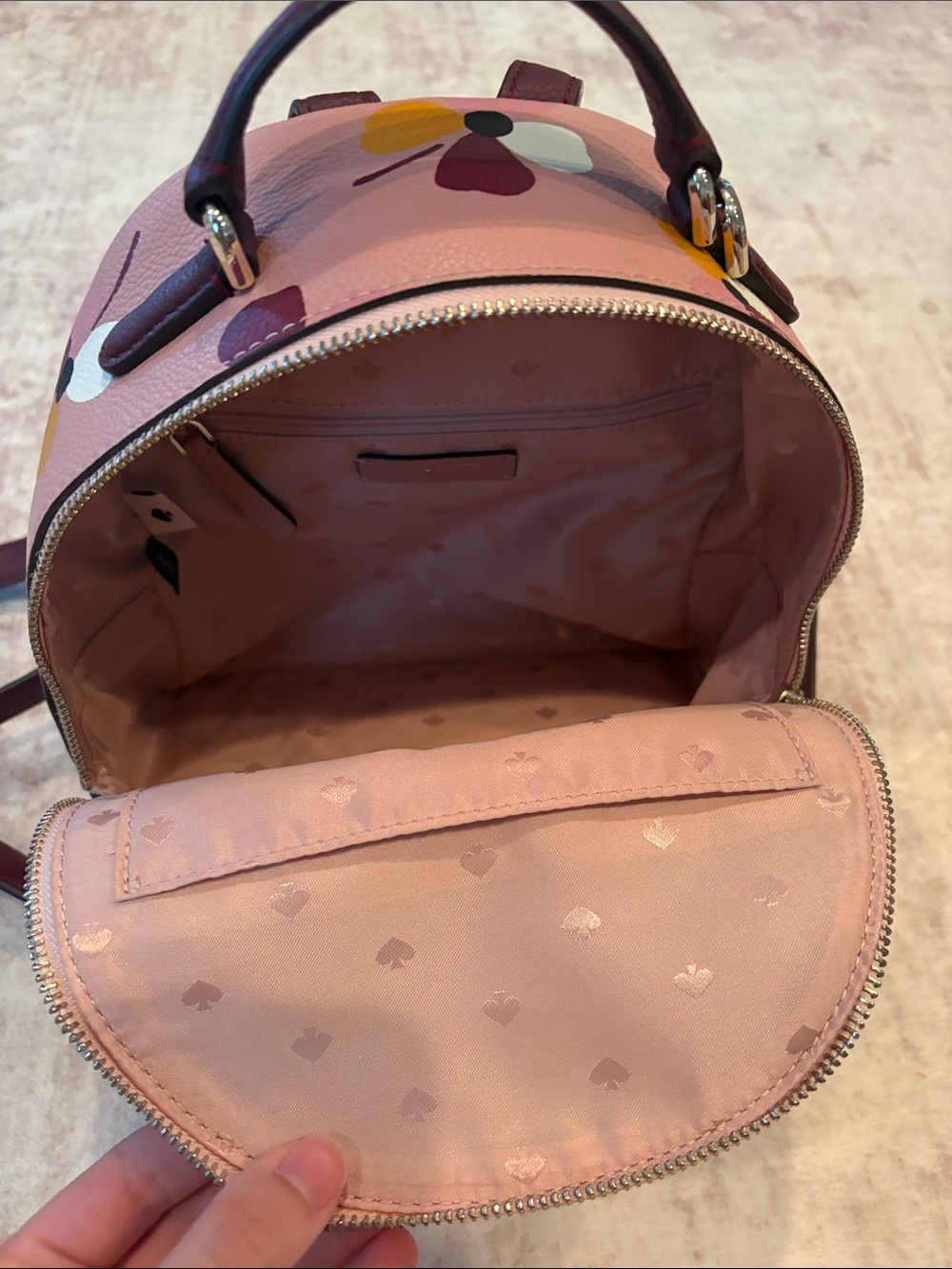 kate spade Pink Floral Mini Backpack with Multicolor Blooms - Picture 5 of 6